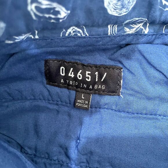 04651/ A Trip in a Bag Men's NWT Casual Pants Sz L US In Solid Blue Linen Jogger - Picture 4 of 8